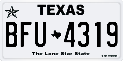 TX license plate BFU4319