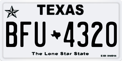 TX license plate BFU4320