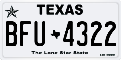 TX license plate BFU4322