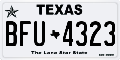 TX license plate BFU4323