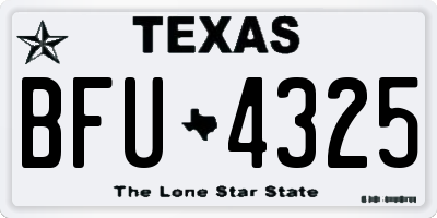 TX license plate BFU4325