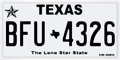 TX license plate BFU4326