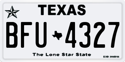 TX license plate BFU4327