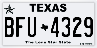 TX license plate BFU4329