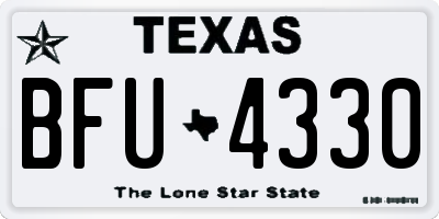 TX license plate BFU4330