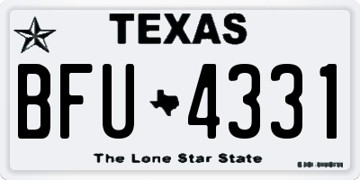 TX license plate BFU4331