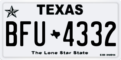 TX license plate BFU4332