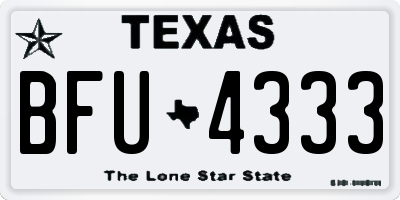 TX license plate BFU4333