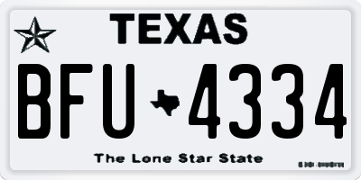 TX license plate BFU4334