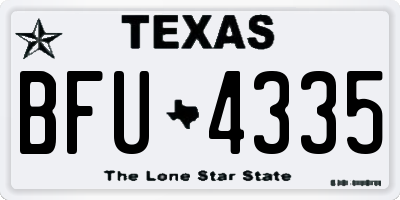 TX license plate BFU4335