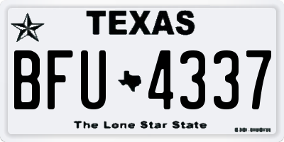 TX license plate BFU4337