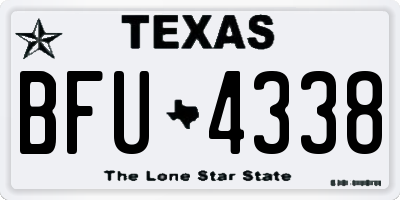 TX license plate BFU4338