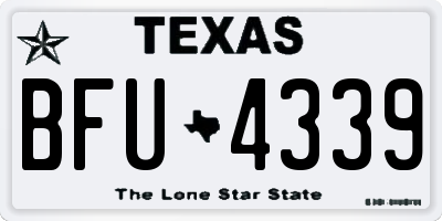 TX license plate BFU4339