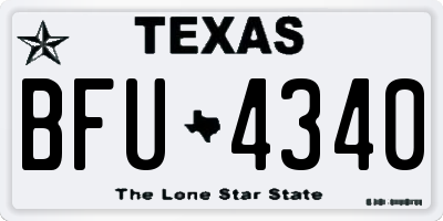TX license plate BFU4340