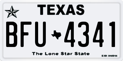 TX license plate BFU4341