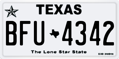 TX license plate BFU4342
