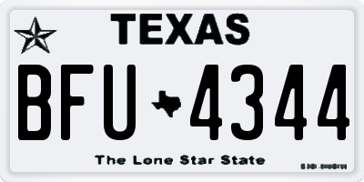 TX license plate BFU4344