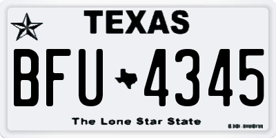 TX license plate BFU4345