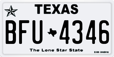 TX license plate BFU4346
