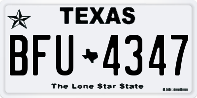 TX license plate BFU4347