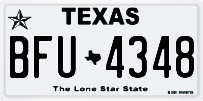 TX license plate BFU4348