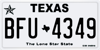TX license plate BFU4349