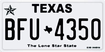 TX license plate BFU4350