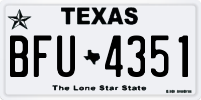 TX license plate BFU4351