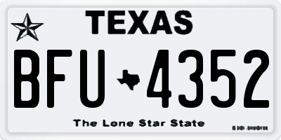 TX license plate BFU4352