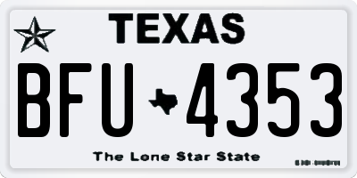 TX license plate BFU4353