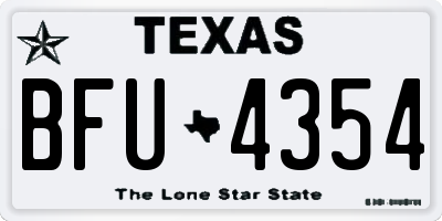 TX license plate BFU4354