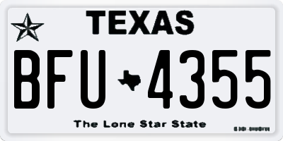 TX license plate BFU4355