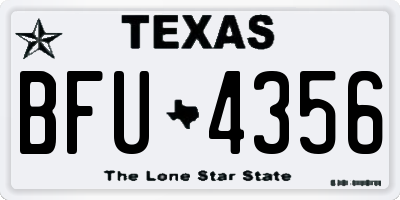TX license plate BFU4356