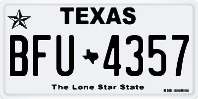 TX license plate BFU4357