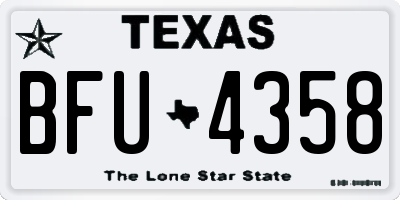 TX license plate BFU4358