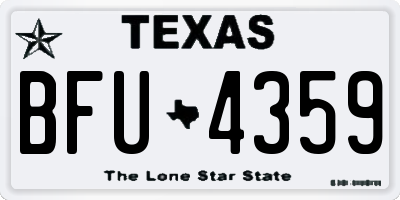 TX license plate BFU4359