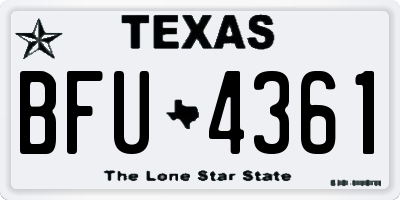 TX license plate BFU4361