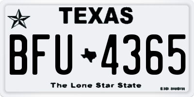 TX license plate BFU4365
