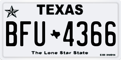 TX license plate BFU4366
