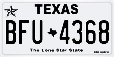 TX license plate BFU4368