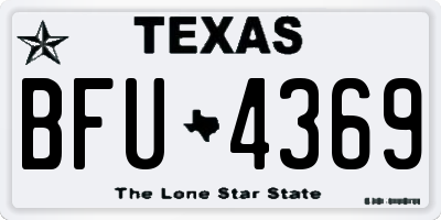 TX license plate BFU4369
