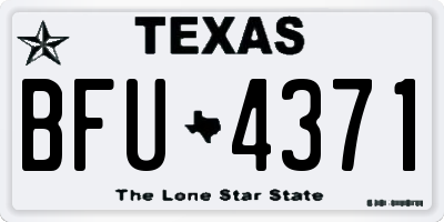 TX license plate BFU4371