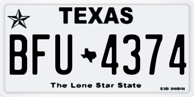 TX license plate BFU4374
