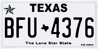 TX license plate BFU4376