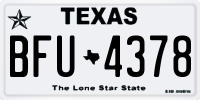 TX license plate BFU4378