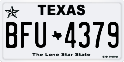 TX license plate BFU4379