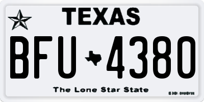 TX license plate BFU4380