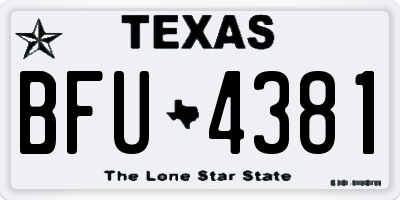 TX license plate BFU4381