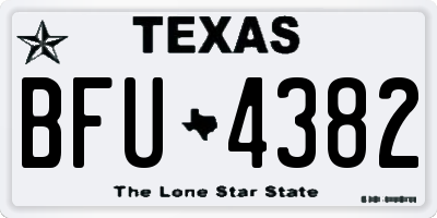 TX license plate BFU4382