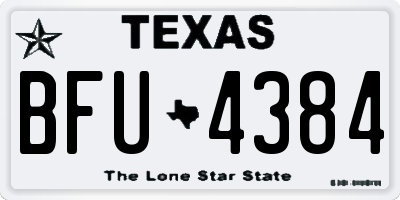 TX license plate BFU4384
